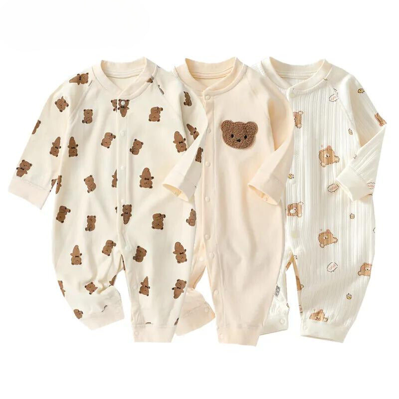 Newborn Jumpsuit Cartoon Bear Long Sleeve