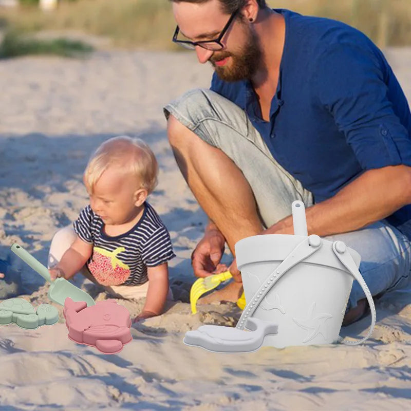 Summer Beach Toys for Kids Soft Silicone Sandbox Set