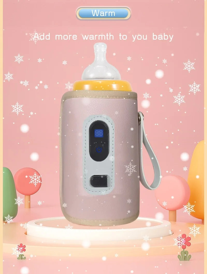 USB Baby Milk Bottle Thermal Bag Universal Digital Display Nursing Bottle Heater Portable Baby Milk Heat Keeper for Traveling