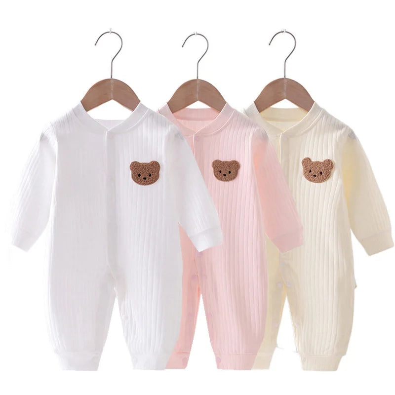 Newborn Jumpsuit Cartoon Bear Long Sleeve