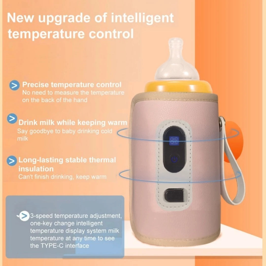 USB Baby Milk Bottle Thermal Bag Universal Digital Display Nursing Bottle Heater Portable Baby Milk Heat Keeper for Traveling