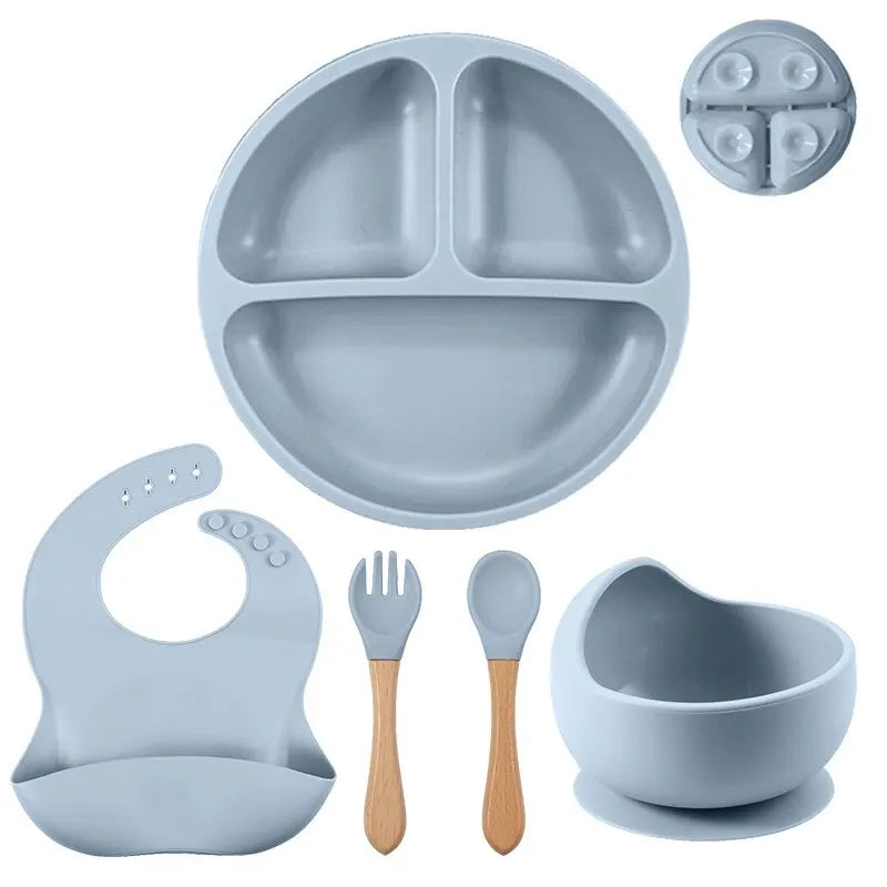 5Pcs Silicone Baby Feeding Set